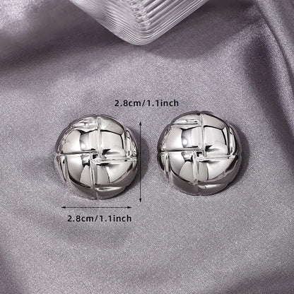 1 Pair Simple Style Round Plating Alloy Ear Studs