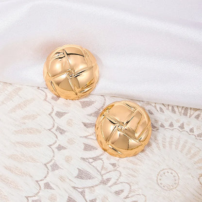 1 Pair Simple Style Round Plating Alloy Ear Studs