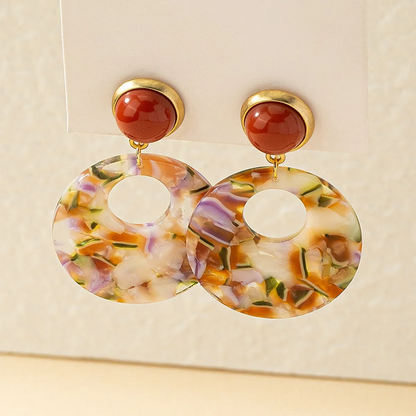 1 Pair Simple Style Round Plating Alloy Gold Plated Drop Earrings