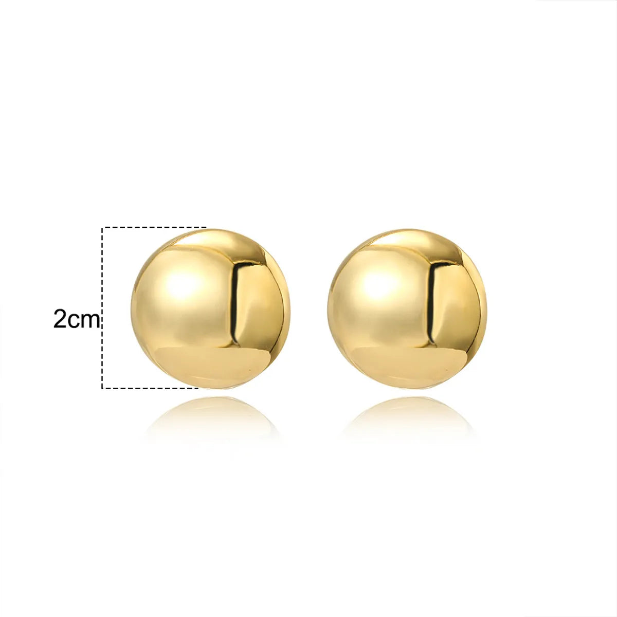 1 Pair Simple Style Round Plating Brass Ear Studs