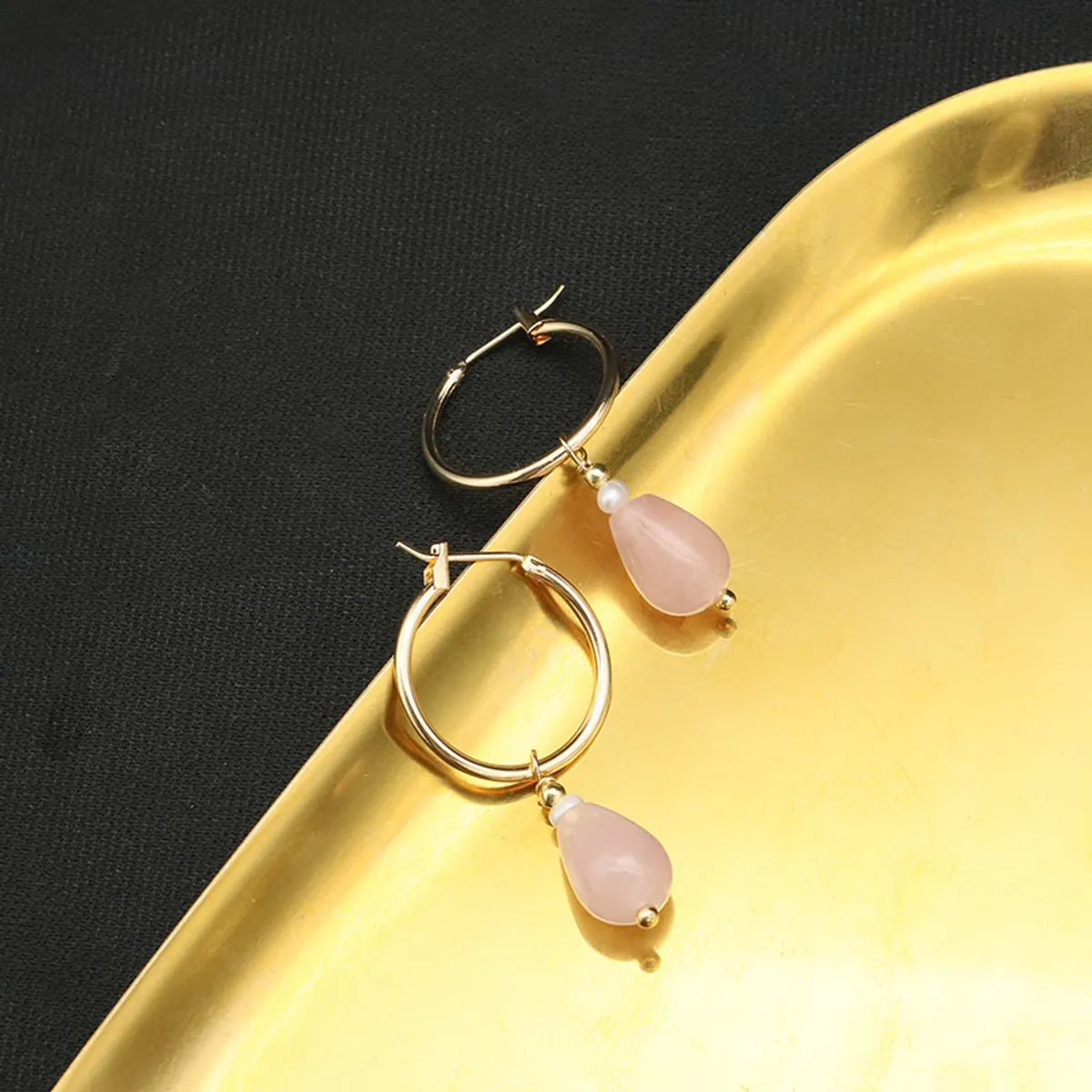 1 Pair Simple Style Round Plating Copper 18k Gold Plated Earrings