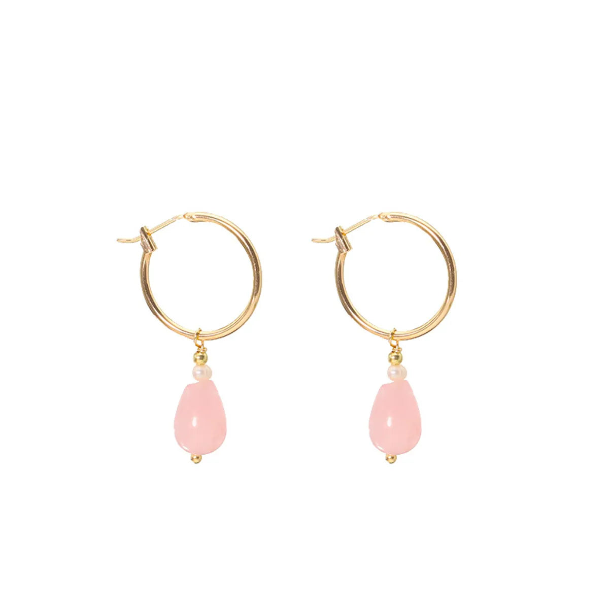 1 Pair Simple Style Round Plating Copper 18k Gold Plated Earrings