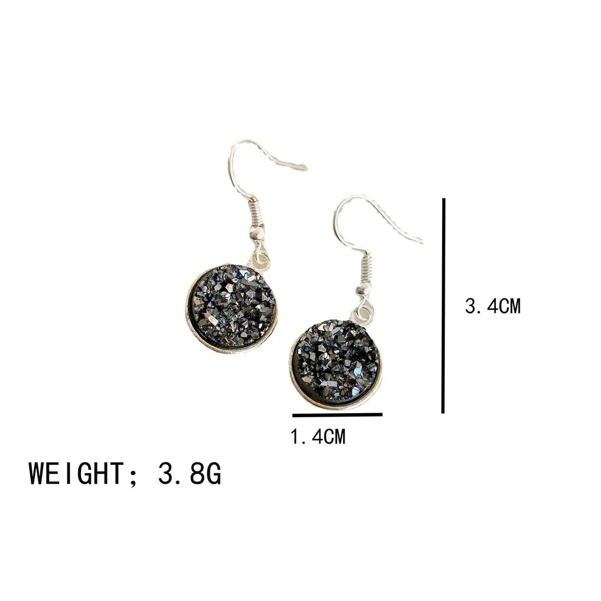 1 Pair Simple Style Round Plating Inlay Alloy Artificial Crystal Drop Earrings