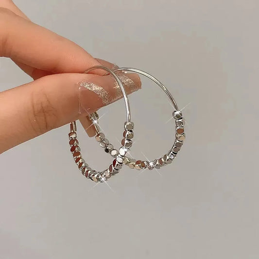 1 Pair Simple Style Round Plating Metal Hoop Earrings