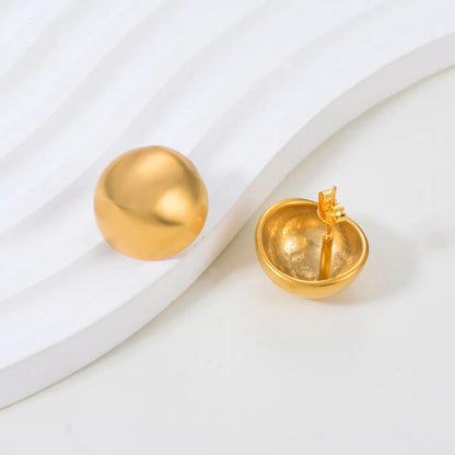 1 Pair Simple Style Round Plating Stainless Steel Ear Studs