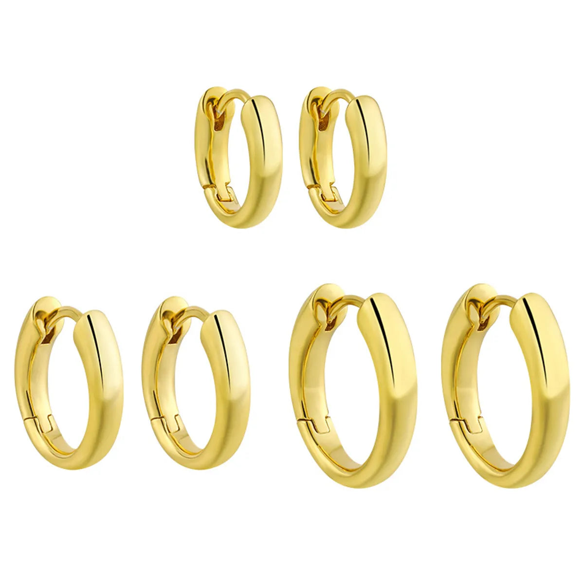 1 Pair Simple Style Round Plating Sterling Silver 18k Gold Plated Earrings