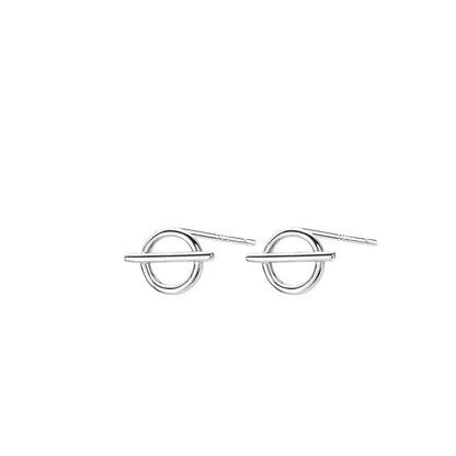 1 Pair Simple Style Round Plating Sterling Silver Ear Studs