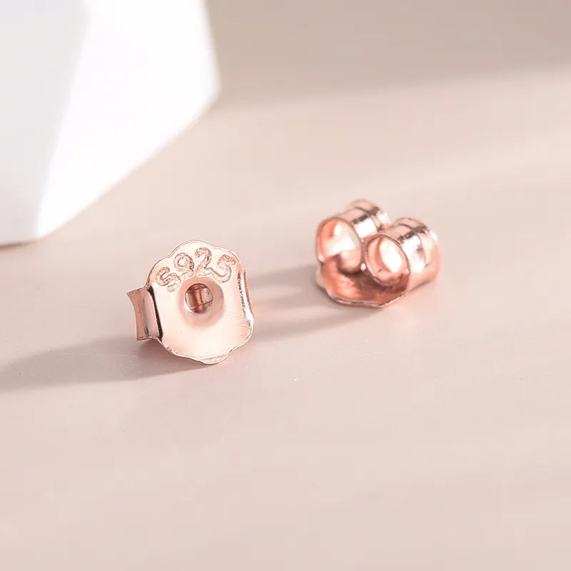 1 Pair Simple Style Round Plating Sterling Silver Gold Plated Ear Studs