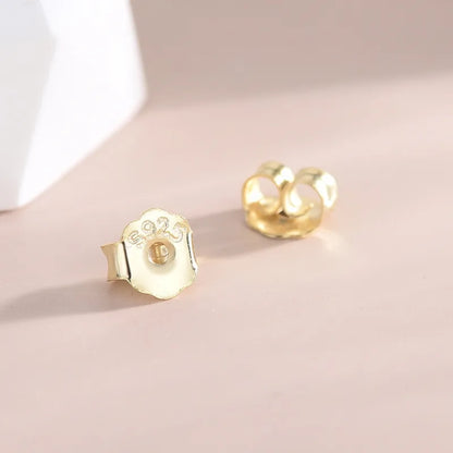 1 Pair Simple Style Round Plating Sterling Silver Gold Plated Ear Studs