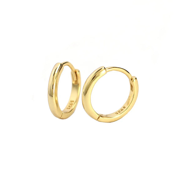 1 Pair Simple Style Round Plating Sterling Silver Hoop Earrings