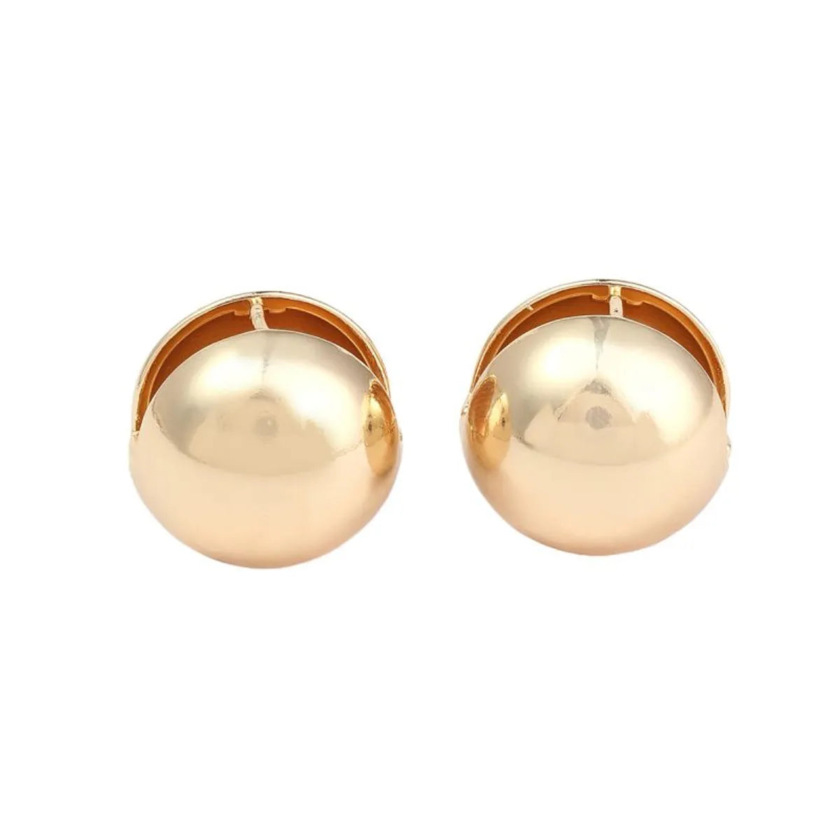 1 Pair Simple Style Round Polishing Plating Copper 18k Gold Plated White Gold Plated Ear Studs