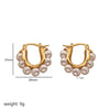 1 Pair Simple Style Round Polishing Plating Inlay 304 Stainless Steel Artificial Pearls Earrings