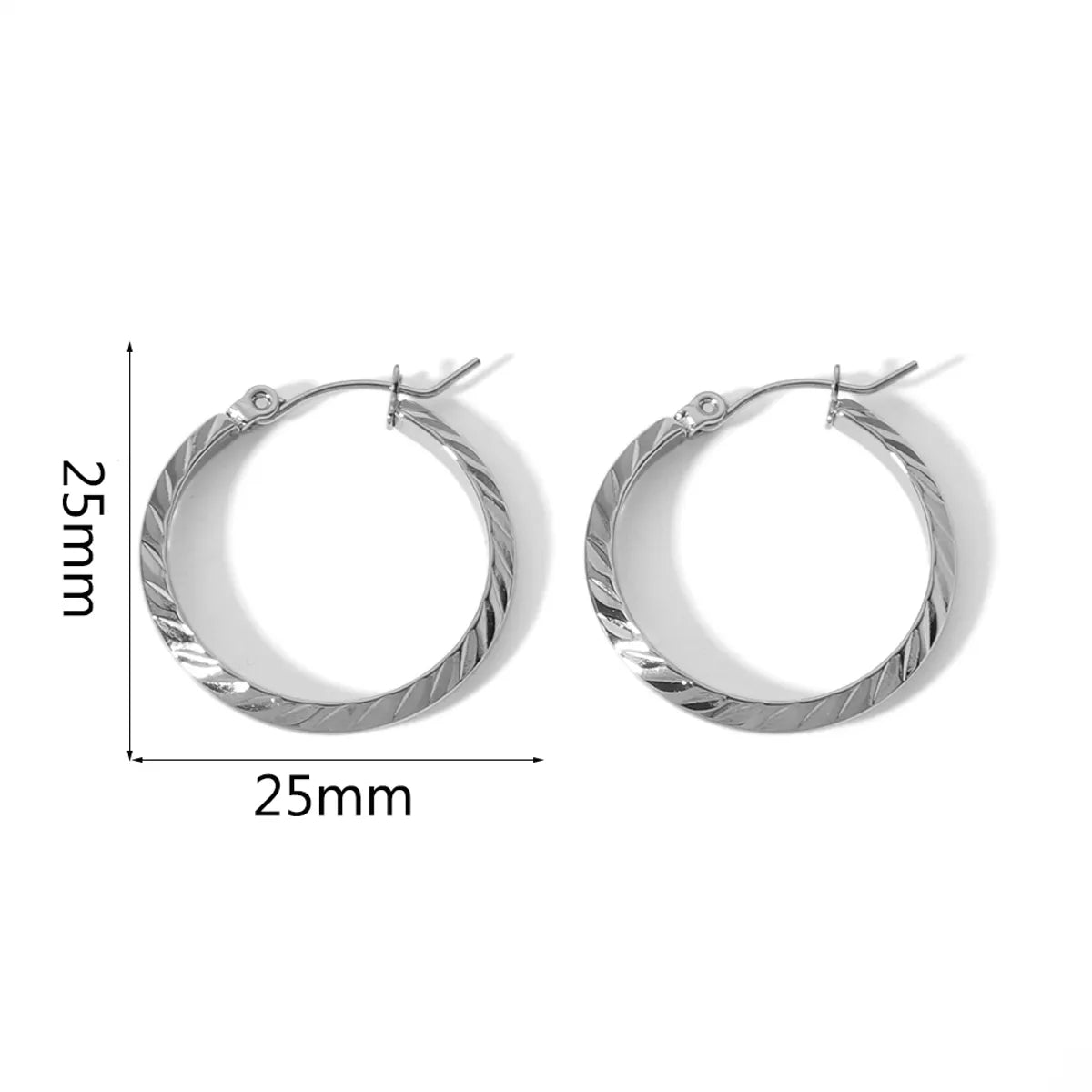 1 Pair Simple Style Round Polishing Plating 304 Stainless Steel Earrings