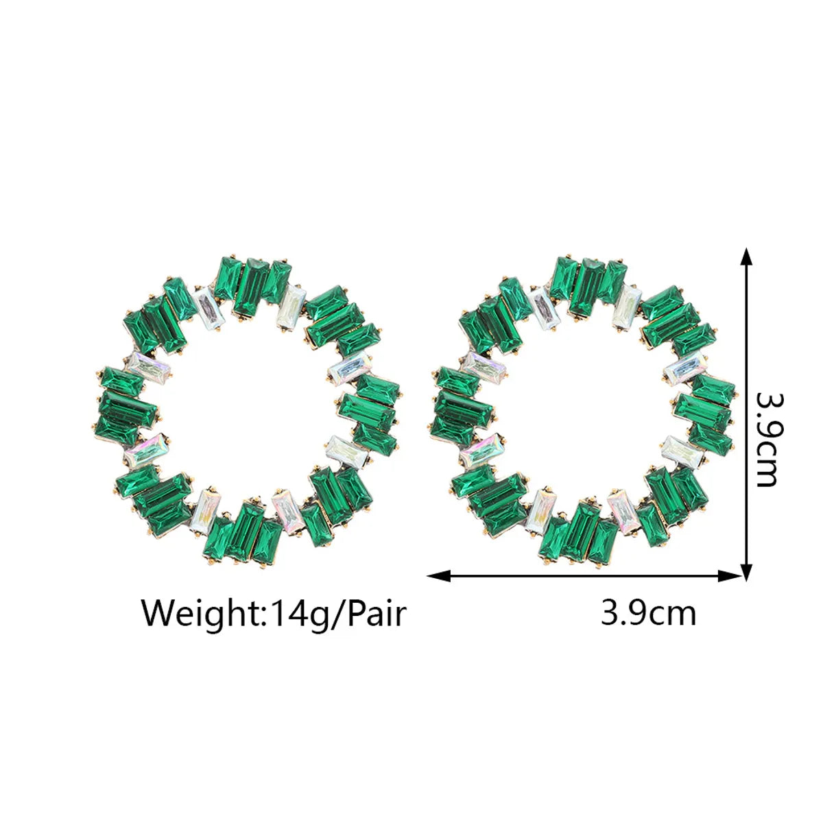 1 Pair Simple Style Round Rhinestone Diamond Zircon Women'S Earrings