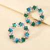 1 Pair Simple Style Round Rhinestone Diamond Zircon Women'S Earrings