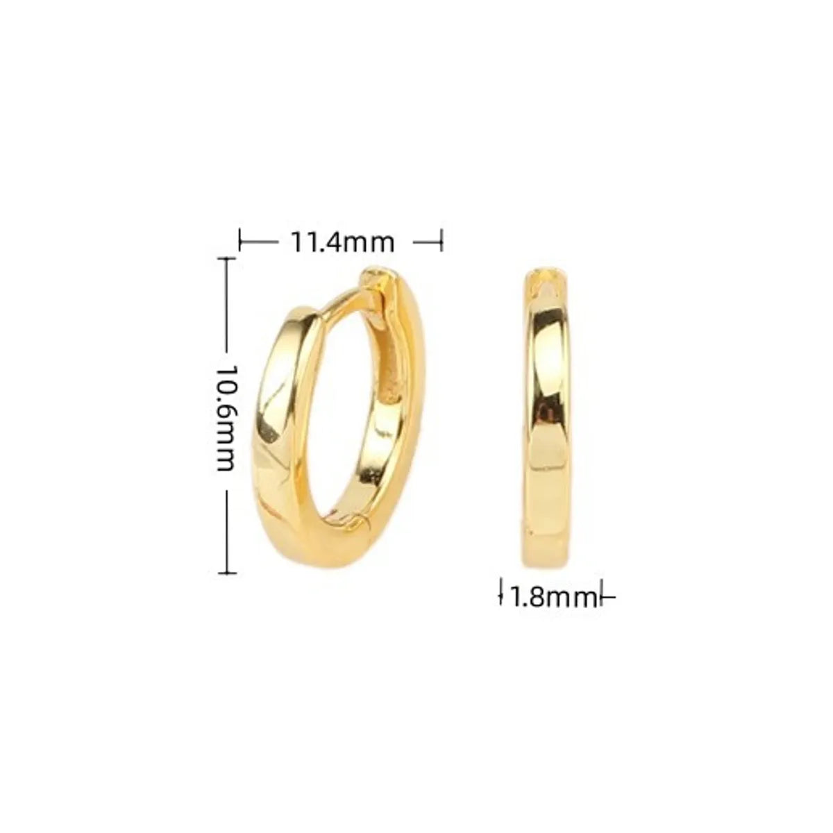 1 Pair Simple Style Round Solid Color Plating Sterling Silver White Gold Plated Gold Plated Earrings