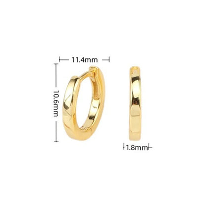 1 Pair Simple Style Round Solid Color Plating Sterling Silver White Gold Plated Gold Plated Earrings