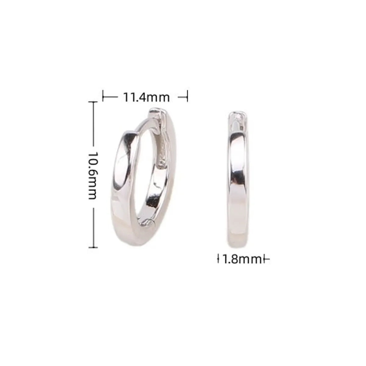 1 Pair Simple Style Round Solid Color Plating Sterling Silver White Gold Plated Gold Plated Earrings