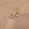 1 Pair Simple Style Round Square Star Alloy Plating Inlay Rhinestones Women'S Drop Earrings