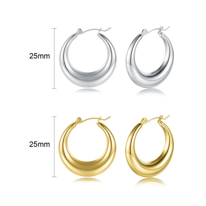 1 Pair Simple Style Round Stainless Steel 18K Gold Plated Ear Studs