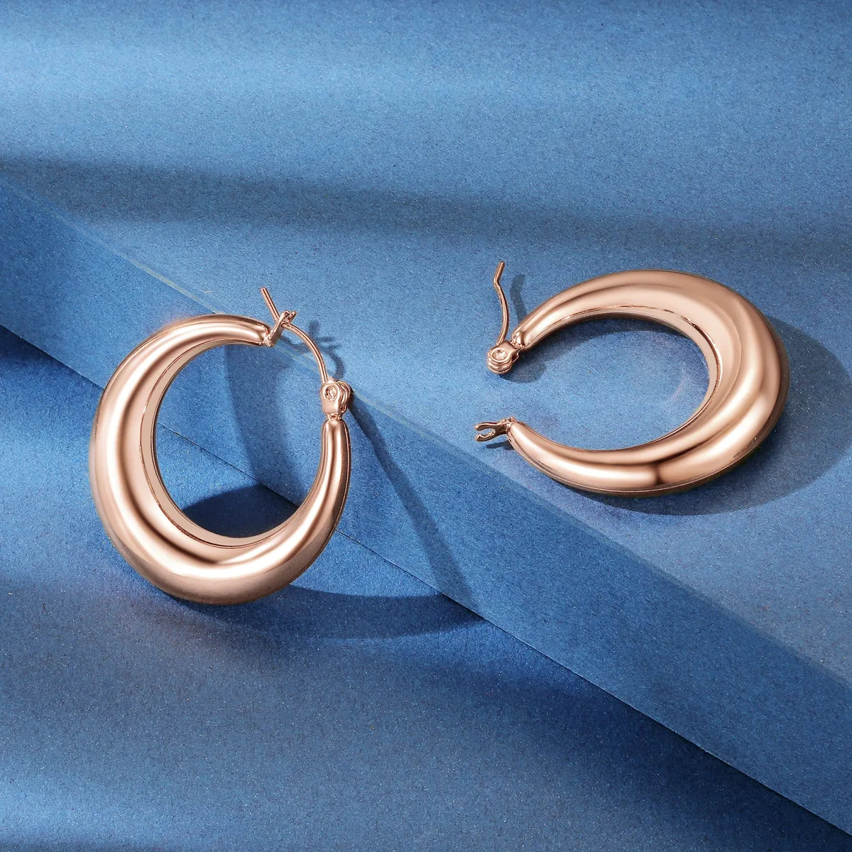 1 Pair Simple Style Round Stainless Steel 18K Gold Plated Ear Studs