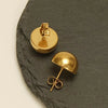 1 Pair Simple Style Round 201 Stainless Steel None Gold Plated Ear Studs