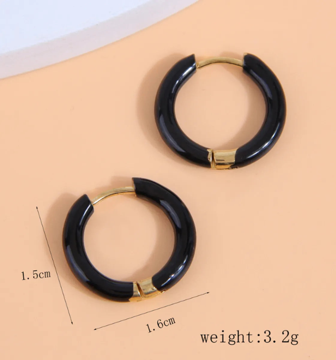 1 Pair Simple Style Round Stainless Steel Hoop Earrings