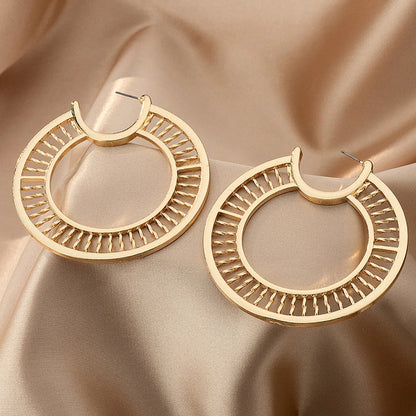 1 Pair Simple Style Round Zinc Alloy Earrings