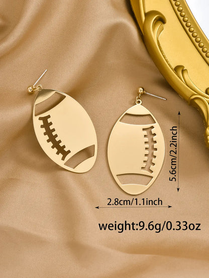 1 Pair Simple Style Rugby Jersey Iron Drop Earrings