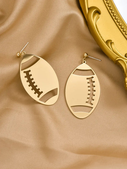 1 Pair Simple Style Rugby Jersey Iron Drop Earrings