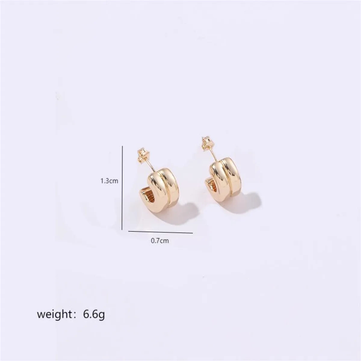 1 Pair Simple Style Semicircle Plating Copper 18k Gold Plated White Gold Plated Ear Studs