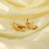1 Pair Simple Style Semicircle Zebra Irregular Side Stripe 304 Stainless Steel 18K Gold Plated Ear Studs