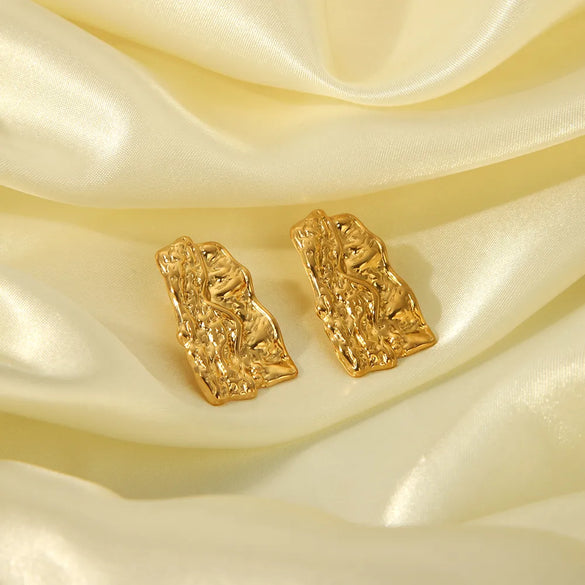 1 Pair Simple Style Semicircle Zebra Irregular Side Stripe 304 Stainless Steel 18K Gold Plated Ear Studs