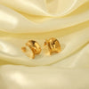 1 Pair Simple Style Semicircle Zebra Irregular Side Stripe 304 Stainless Steel 18K Gold Plated Ear Studs