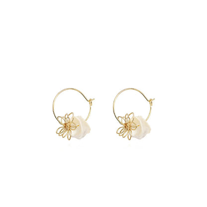 1 Pair Simple Style Shell Plating Copper 18K Gold Plated Drop Earrings