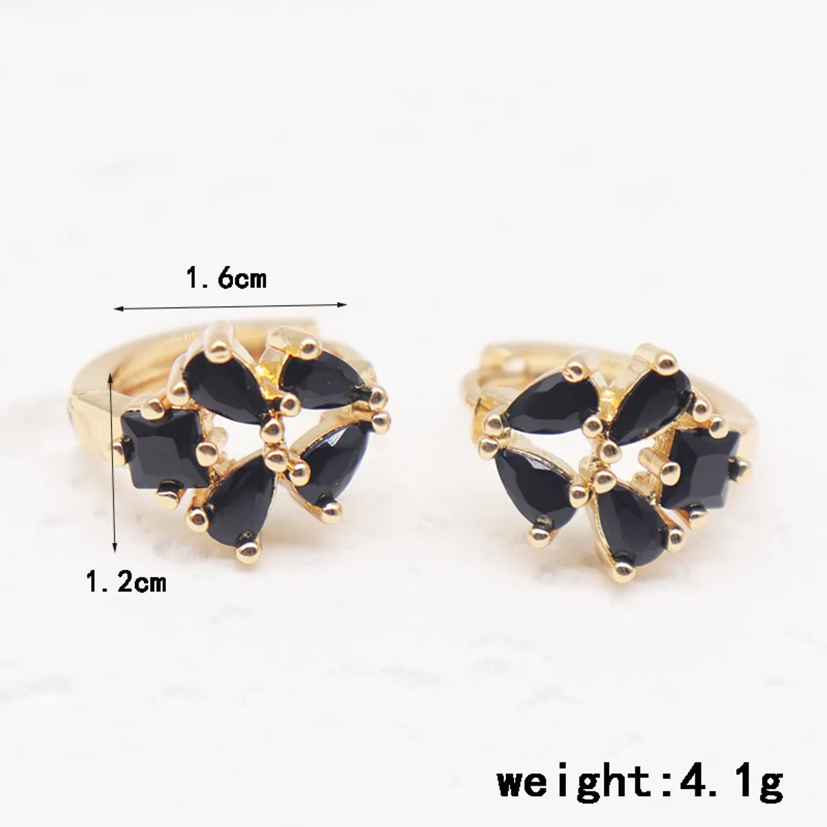 1 Pair Simple Style Shiny Geometric Plating Inlay Alloy Rhinestones Zircon Gold Plated Earrings