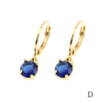 1 Pair Simple Style Shiny Round Square Plating Inlay Copper Zircon 18k Gold Plated Drop Earrings