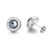 1 Pair Simple Style Shiny Round Plating Inlay Stainless Steel Artificial Crystal Zircon 18K Gold Plated Ear Studs