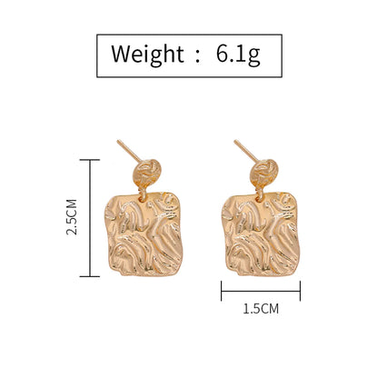 1 Pair Simple Style Shiny Solid Color Alloy Drop Earrings