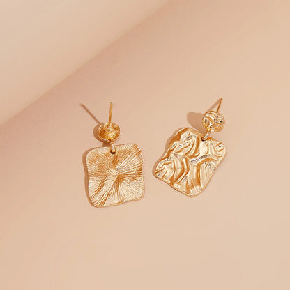 1 Pair Simple Style Shiny Solid Color Alloy Drop Earrings