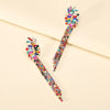 1 Pair Simple Style Shiny Tassel Inlay Alloy Glass Drop Earrings