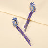 1 Pair Simple Style Shiny Tassel Inlay Alloy Glass Drop Earrings