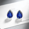 1 Pair Simple Style Shiny Water Droplets Inlay Copper Zircon Ear Studs