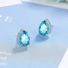 1 Pair Simple Style Shiny Water Droplets Inlay Copper Zircon Ear Studs