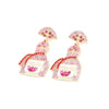 1 Pair Simple Style Shiny Wine Glass Inlay Zinc Alloy Rhinestones Pearl Drop Earrings