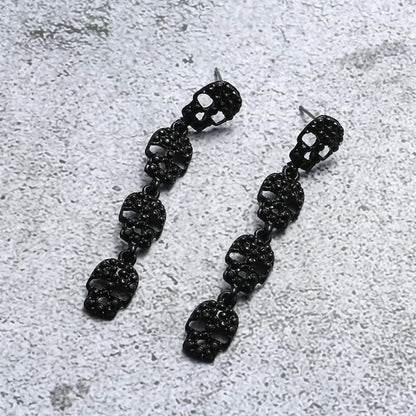 1 Pair Simple Style Skull Hollow Out Alloy Drop Earrings