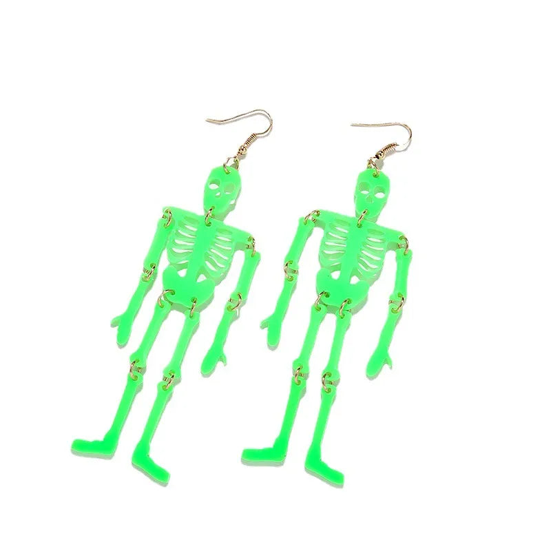 1 Pair Simple Style Skull Hollow Out Metal Drop Earrings