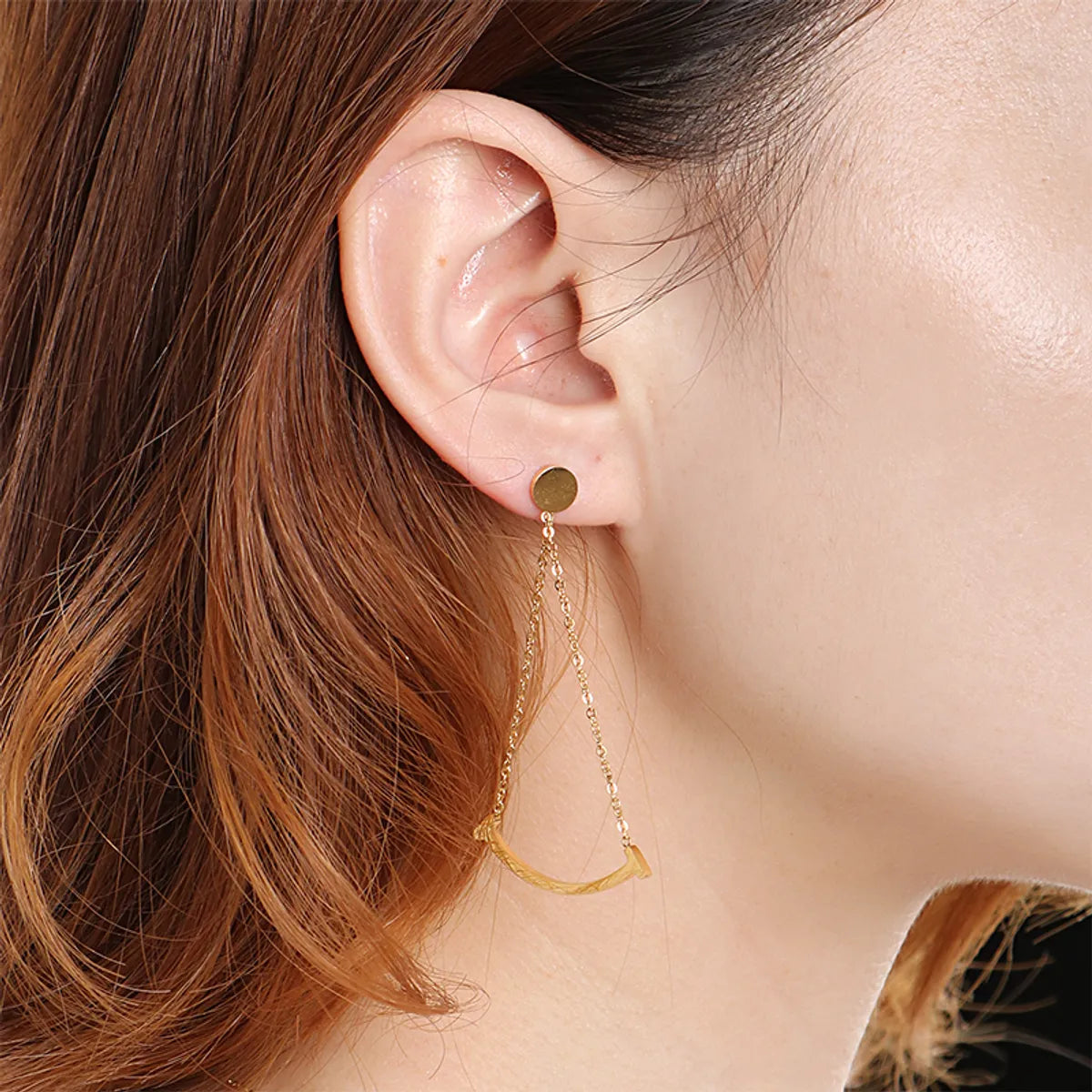 1 Pair Simple Style Smile Face Inlay 304 Stainless Steel Rhinestones 18K Gold Plated Drop Earrings