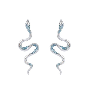 1 Pair Simple Style Snake Plating Inlay Alloy Crystal Silver Plated Ear Studs