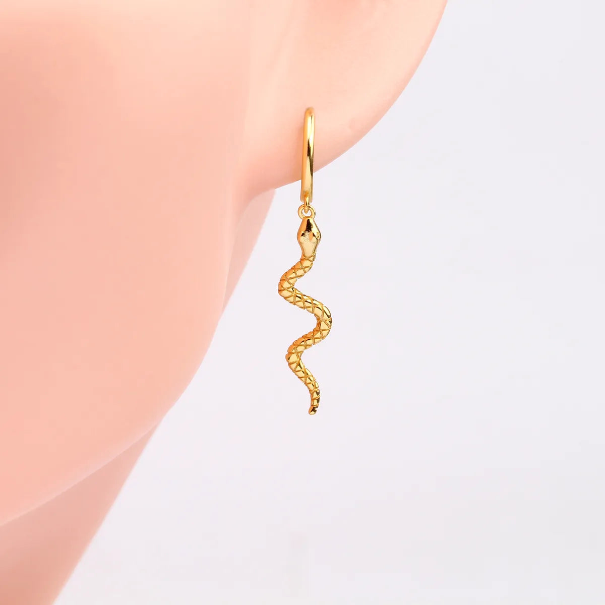 1 Pair Simple Style Snake Sterling Silver Earrings